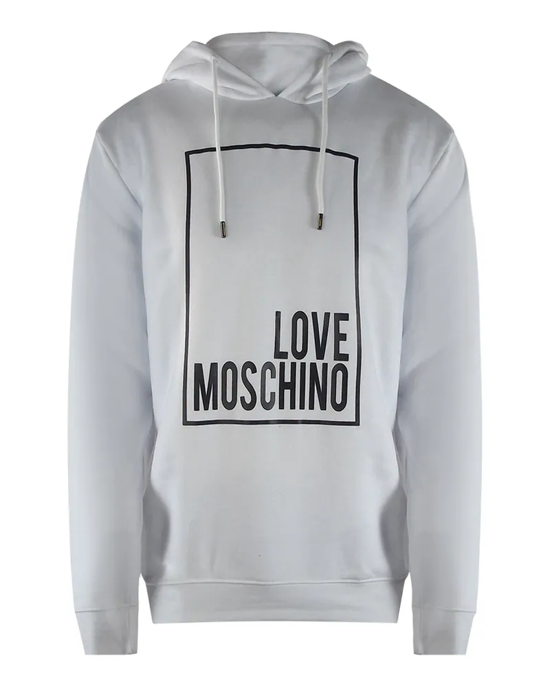 Moschino Box Logo Weißer Hoodie Weiß