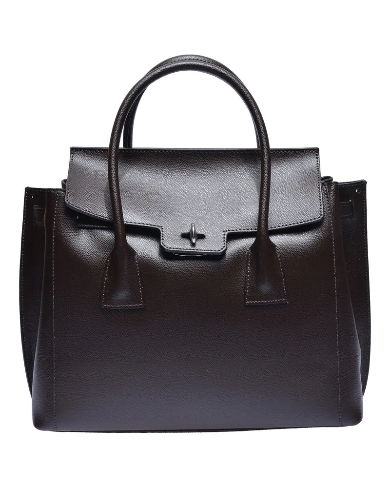 Luisa Vannini Kastanienbraun Rindsledertasche Dunkelbraun