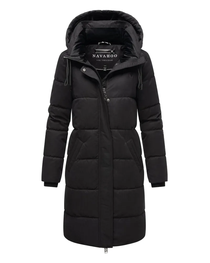 NAVAHOO Wintersteppjacke, lang, mit abnehmbarer Kapuze - Schwarz Schwarz
