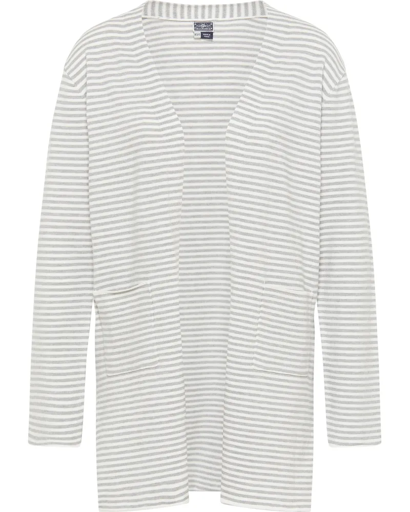 DreiMaster Cardigan Damen Wollweiss Grau Melange Wollweiß