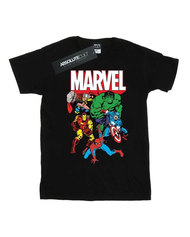 Marvel Hero Group" T-Shirt für Damen (Schwarz Schwarz