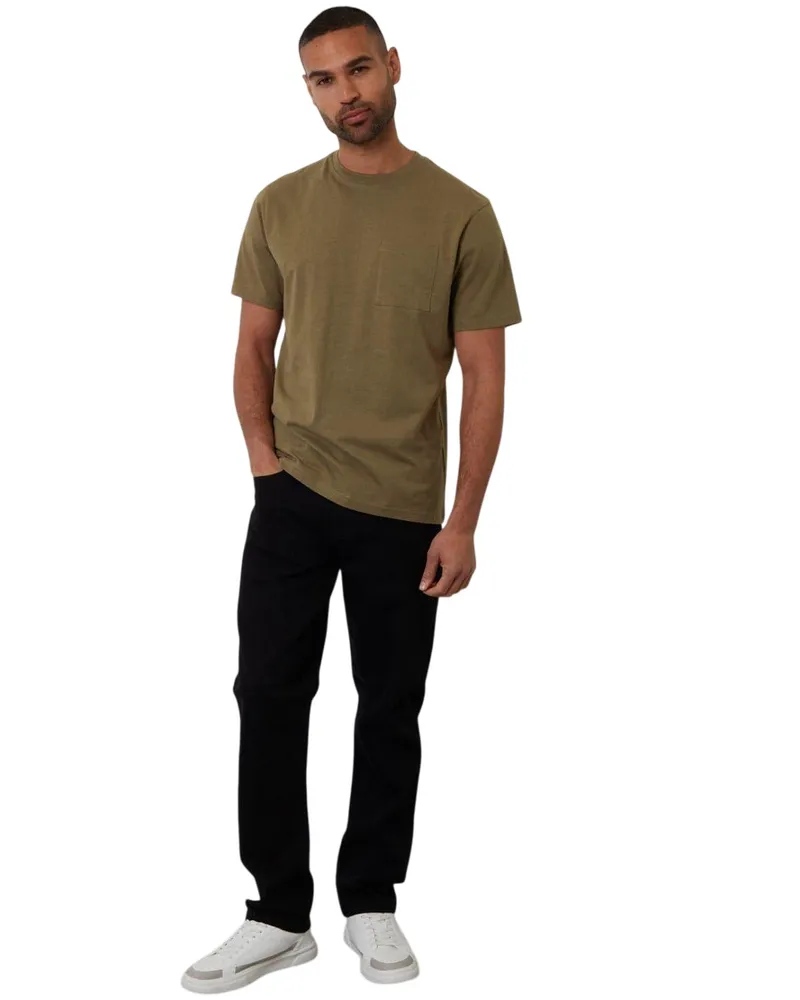 Threadbare T-Shirt für Herren, Brusttasche, Regulär (Khakigrün Khaki