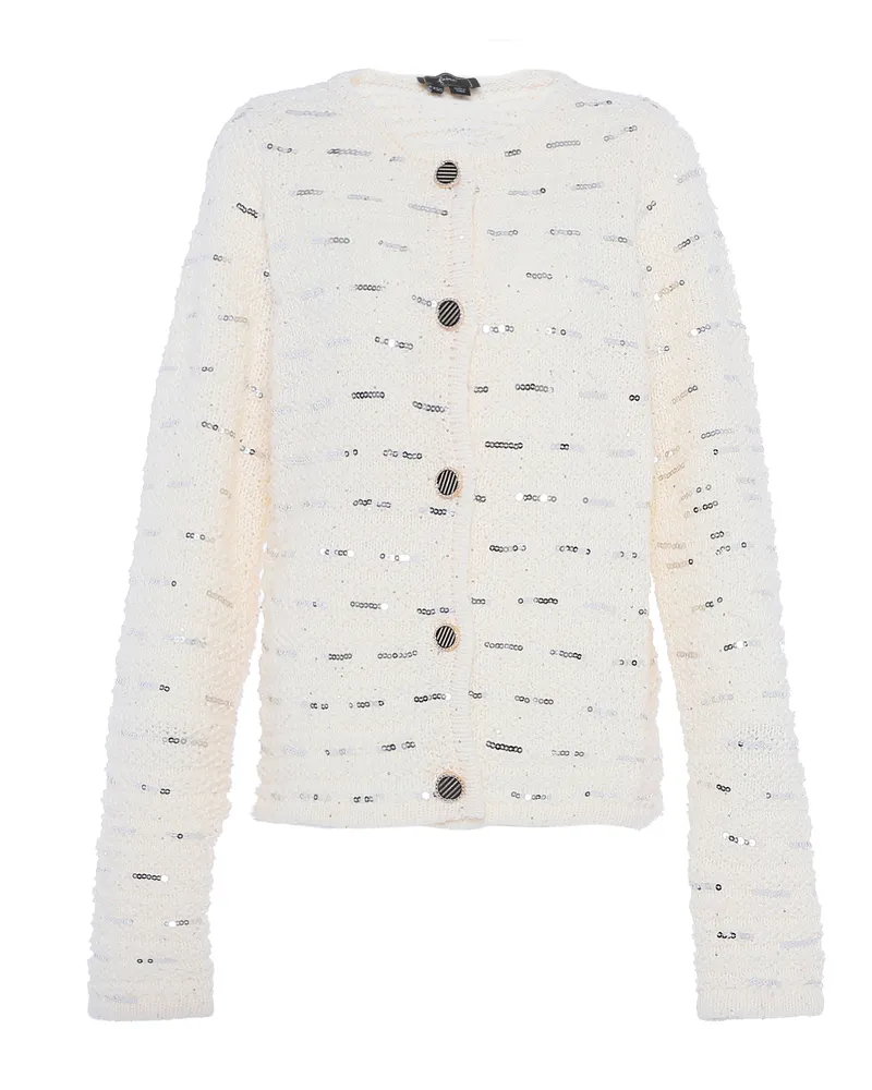 FAINA Paillettenoberteil für Damen - Wollweiß Wollweiß
