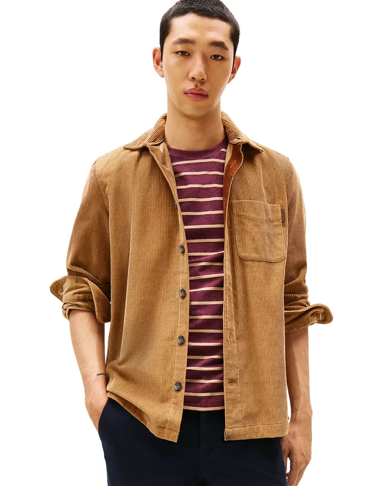 Tommy Hilfiger Hemdjacke für Herren, Kord (Hickory Braun
