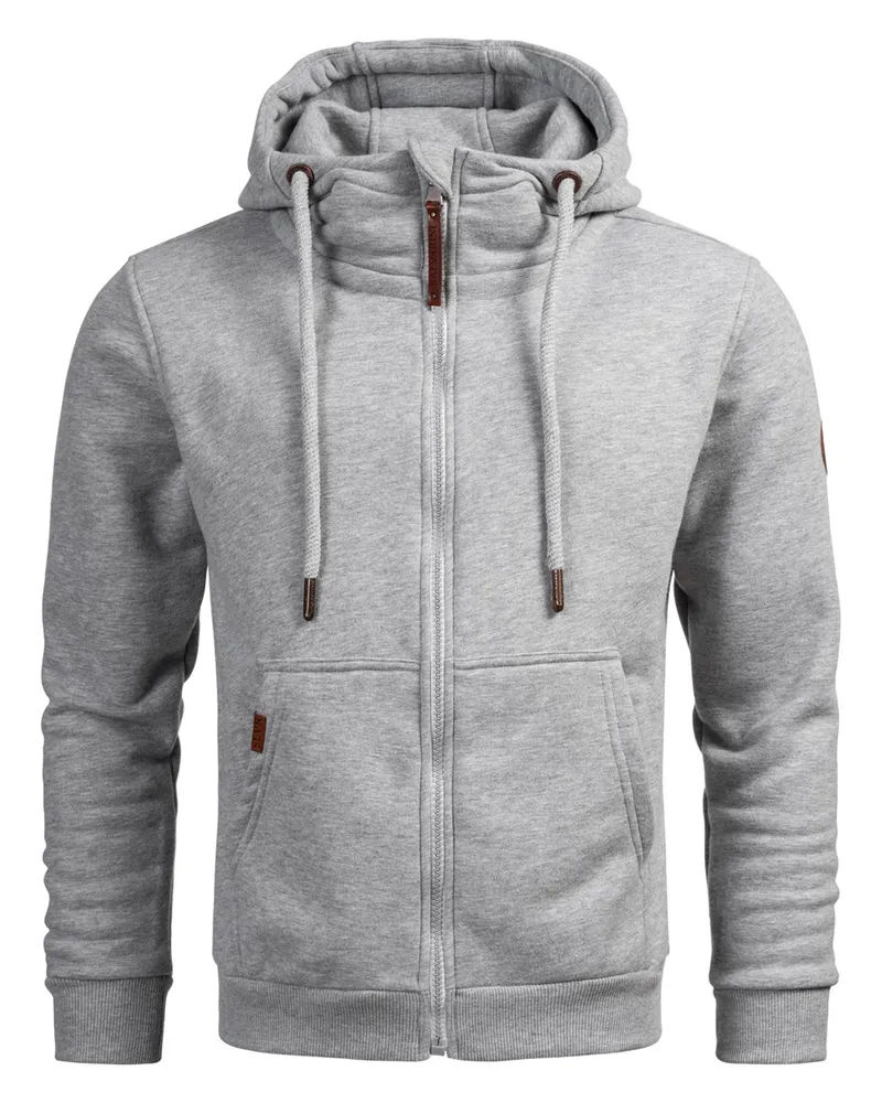 Alessandro Salvarini Herren Sweatjacke AS292 mit Kapuze & Reißverschluss Grau
