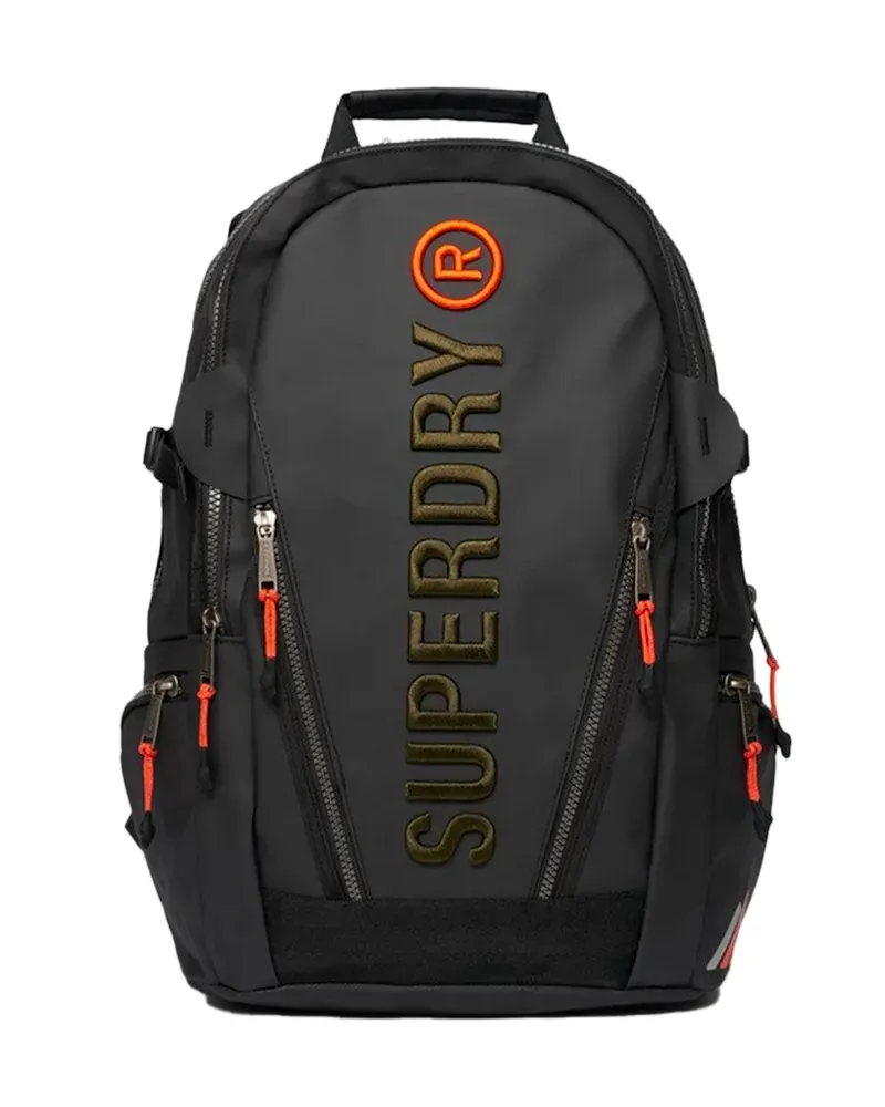 Superdry. Rucksack aus Tarp-Mesh - Schwarz Schwarz