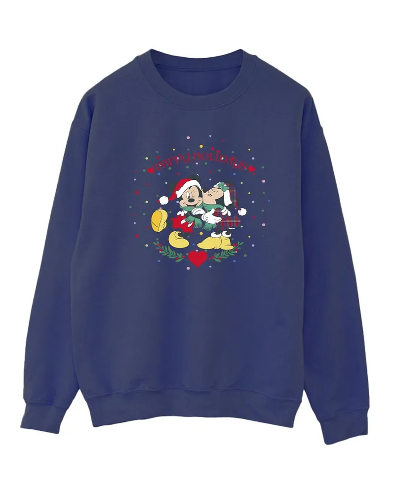 Disney Mickey Mouse Mickey Minnie Christmas" Sweatshirt für Herren (Marineblau Marineblau