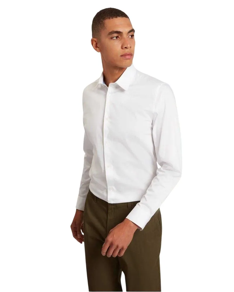 Ted Baker Hemd für Herren, Mit Kragen, Oxford-Stil, Langärmlig (Weiß Weiß
