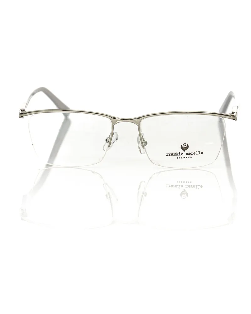 Frankie Morello Brille Silberner Metallrahmen Hellgrau