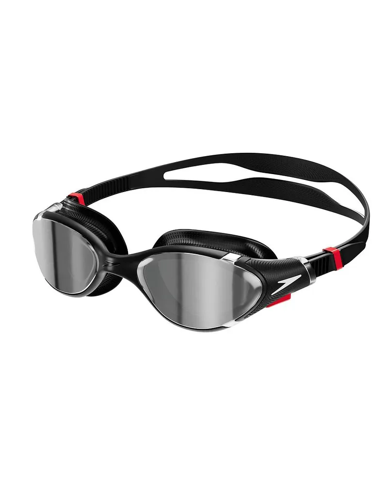 Speedo 2.0" Passt sich dem Gesicht an Schwimmbrille Spiegel für Herren/Damen Unisex (Schwarz/Silber Schwarz