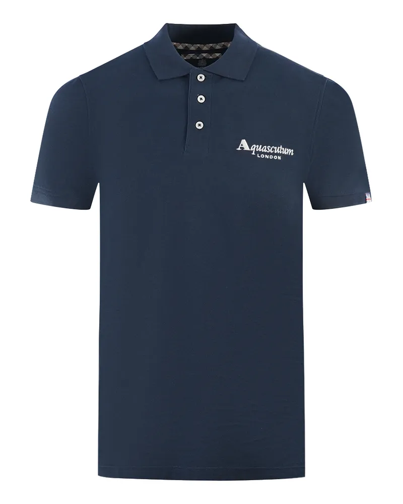 Aquascutum London Klassisches Marineblaues Poloshirt Blau