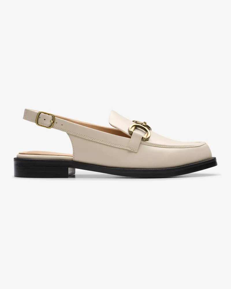 Clarks Straven Sling Cream Leather Schuhe Weiß