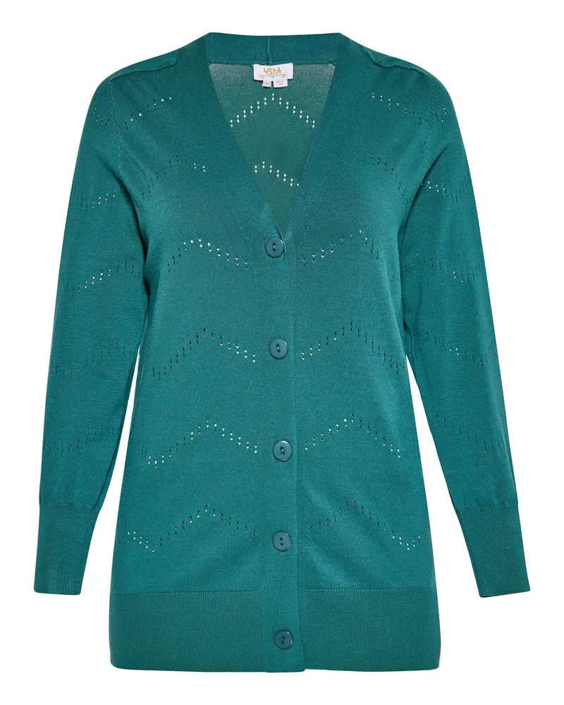 Usha Strickjacke Damen flaschengrün Dunkelgrün
