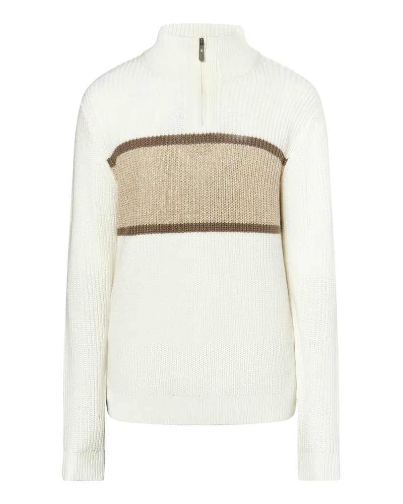 My Mo Grobstrickpullover Herren Weiss Mehrfarbig Mehrfarbig
