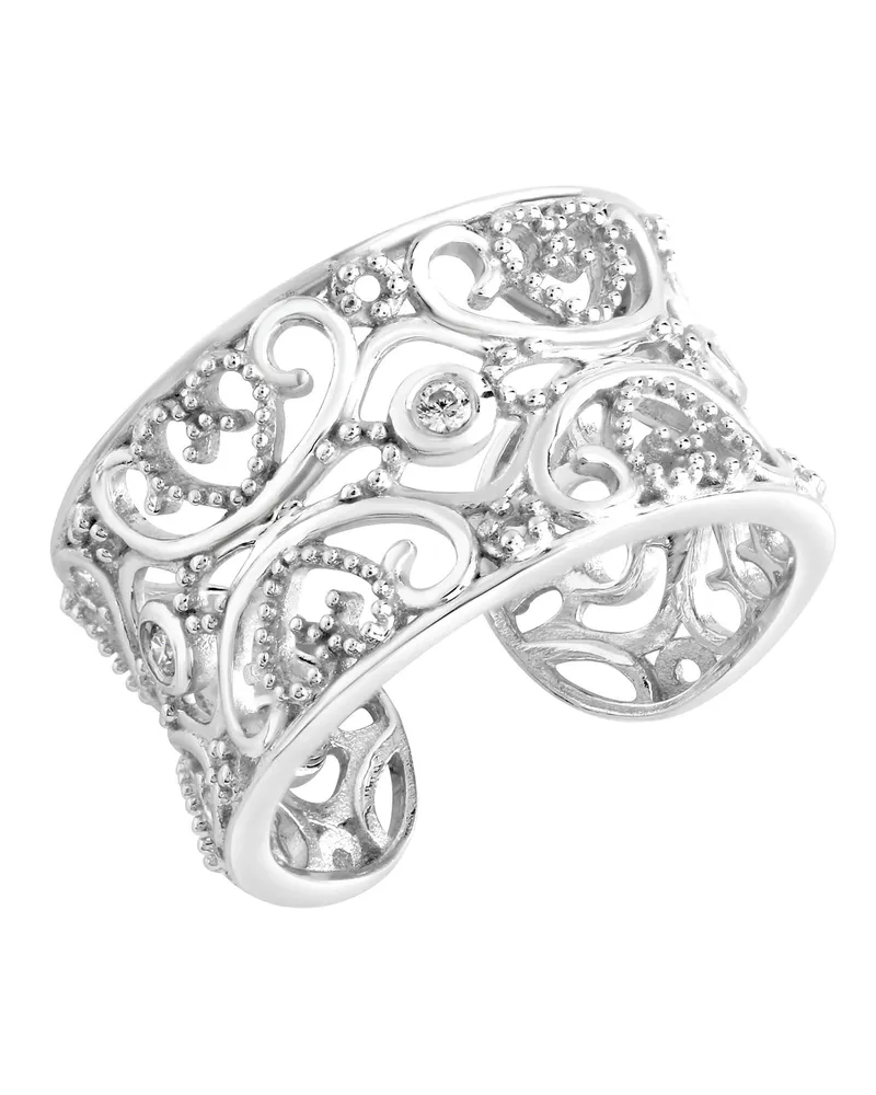 ZEEme Silber Ring Silber 925 rhodiniert Zirkonia weiß Silber