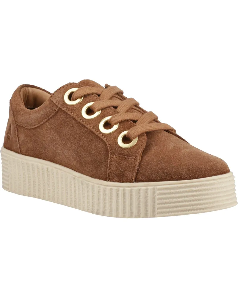 Hush Puppies Tamsin Wildleder Damen Sneakers in Tan Cognac