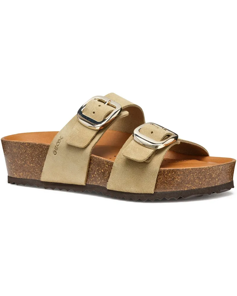 Geox D BRIONIA H Leder Damen Wedges in Helltaubenton Taupe