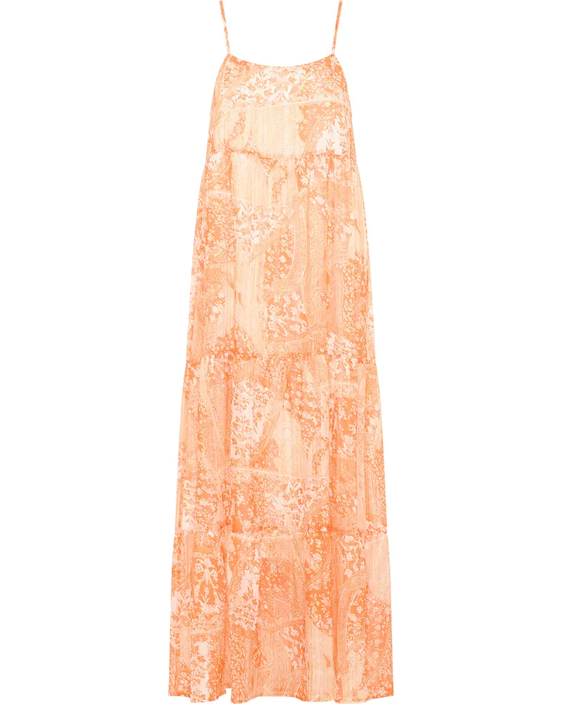 IZIA Maxikleid für Damen - Orange/Weiß Orange