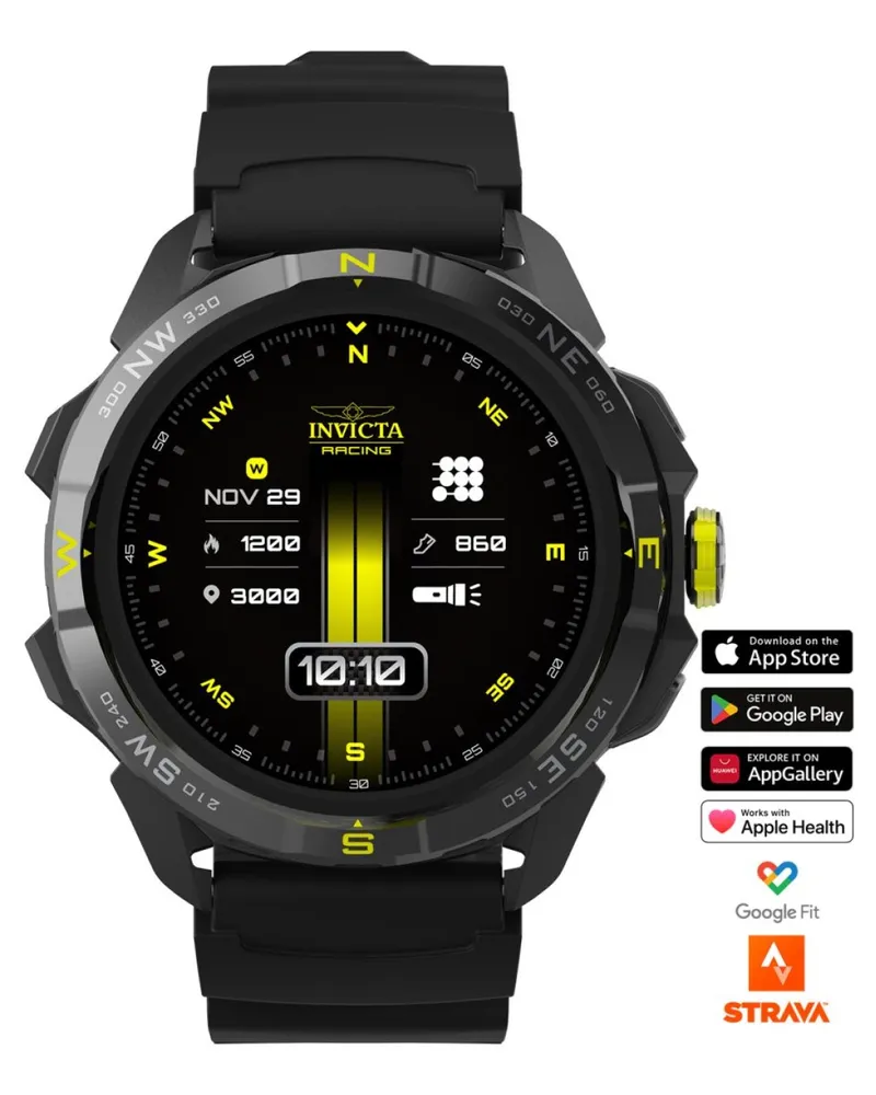 Invicta I-Tech - Racing Limited Edition ITECH-011 Herren Uhr - Smartwatch Bewegung - Edelstahl mit schwarzem Zifferblatt - 47 mm Schwarz