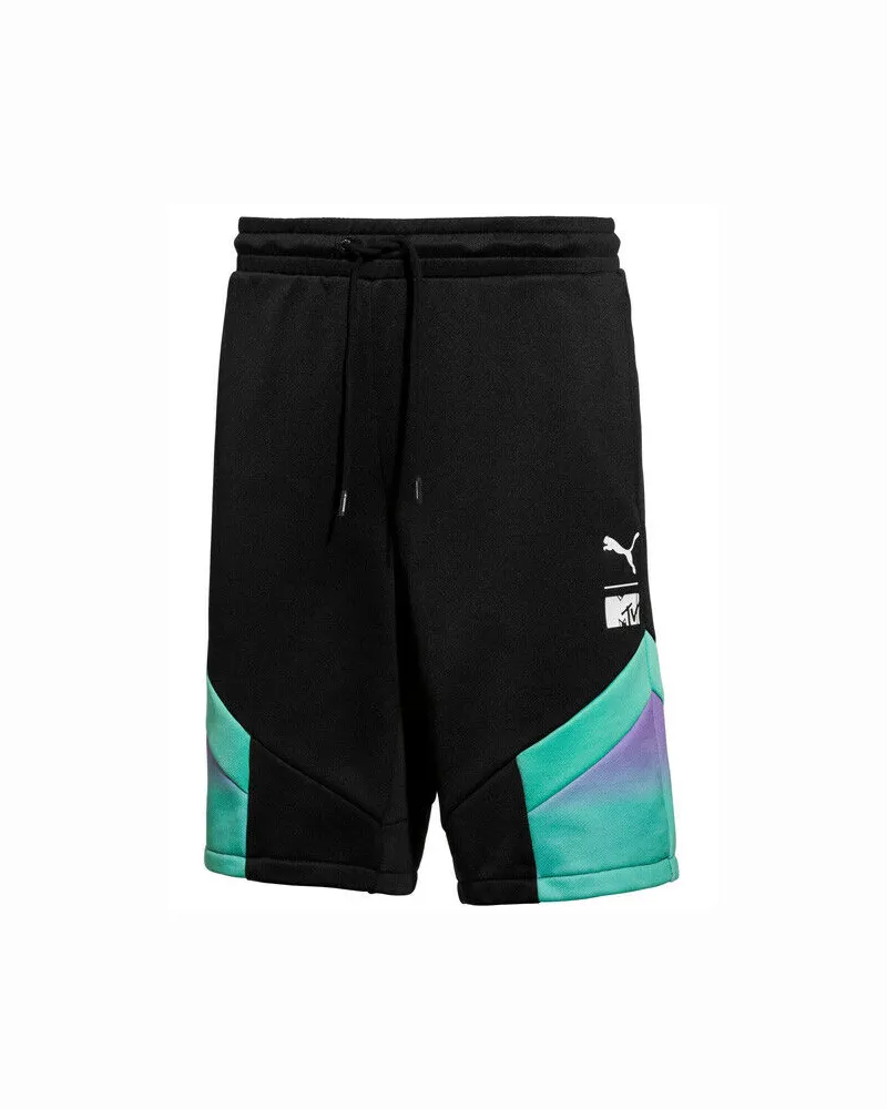 Puma x MTV -Herren über alle gedruckten Shorts Casual Training Hosen 579816 01 Schwarz