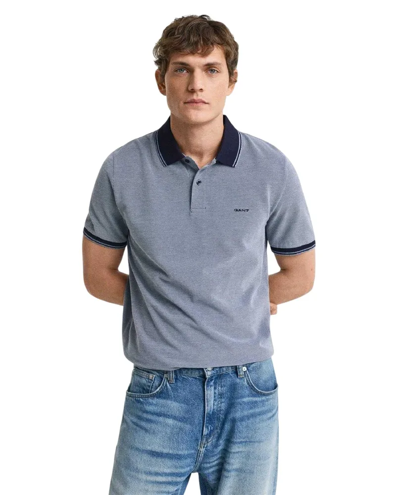 Gant Poloshirt für Herren, Oxford-Stil, Regulär (Marine Marineblau