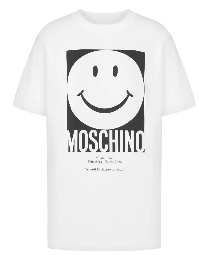 Moschino T‑Shirt mit Smiley-Logo - Weiß Weiß