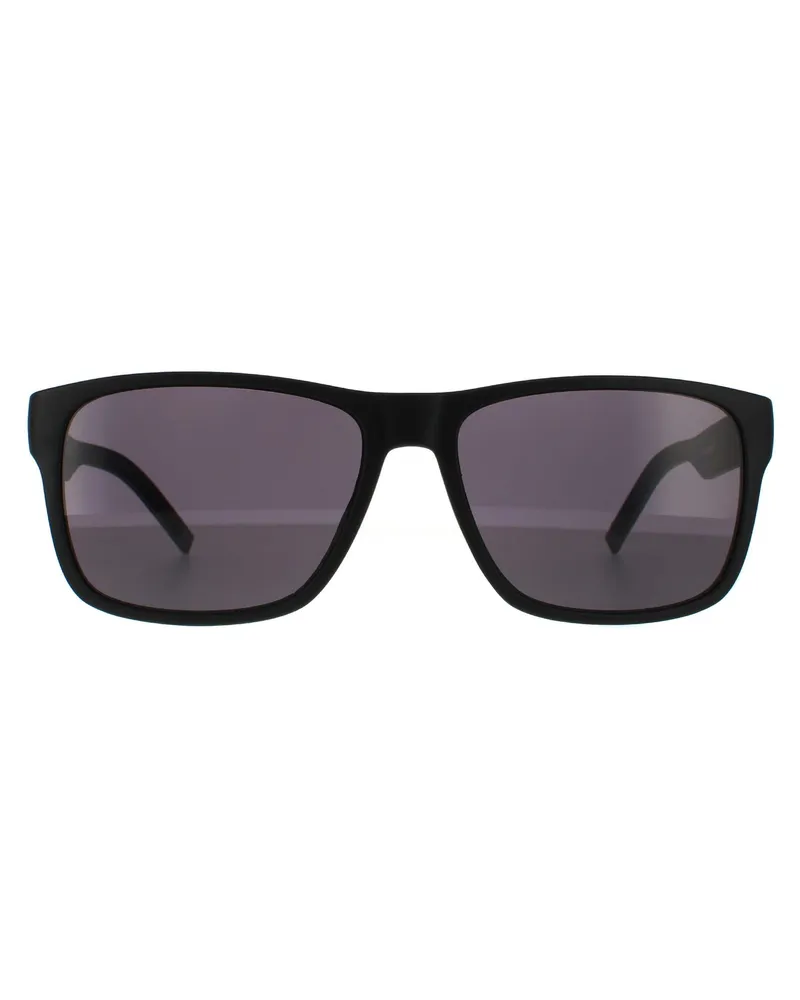 Tommy Hilfiger Rectangle Mens Matte Black Grey Grey Sonnenbrillen Schwarz