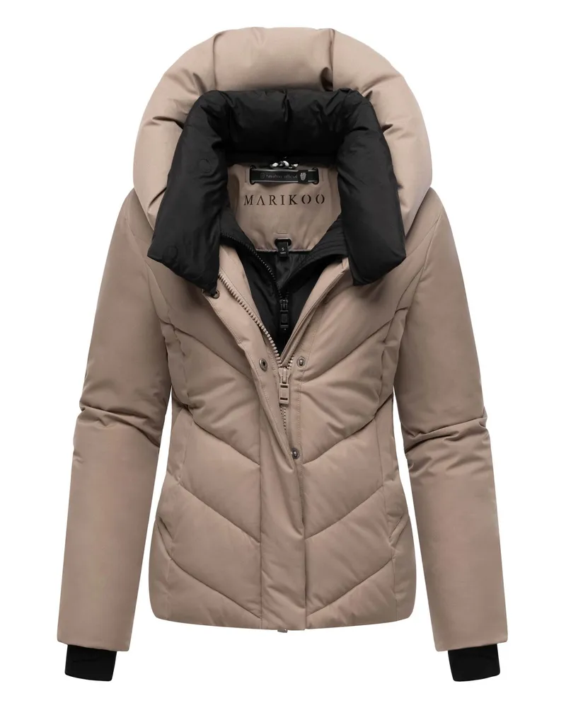 Marikoo Damen Wintersteppjacke Nadiraa mit 2-in-1-Design & Kapuze Grau