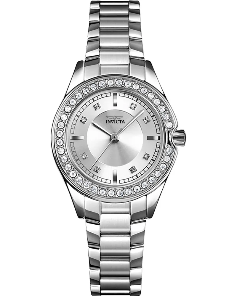 Invicta Angel 70277 Damenuhr - Quarzwerk - Metall mit silbernem Zifferblatt - 30 mm Silber