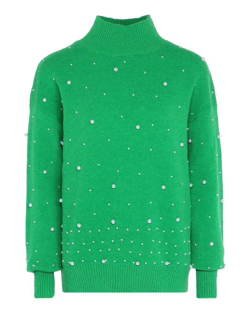 FAINA Pullover mit Perlen Damen grün Grün