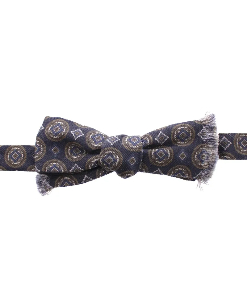 Dolce & Gabbana Blaue Seiden Barock Fantasi Gebundene Fliege Papillon Blau