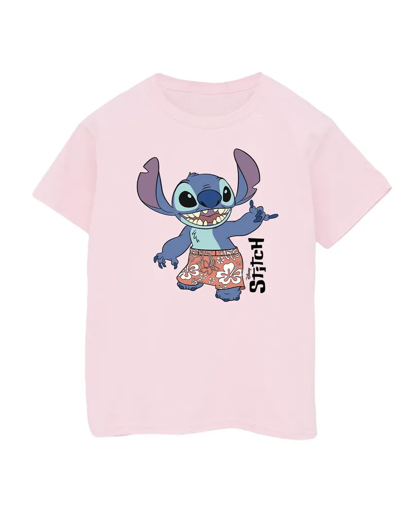 Disney Mädchen Lilo & Stitch Bermuda-Shorts T-Shirt aus Baumwolle (Babyrosa Rosa