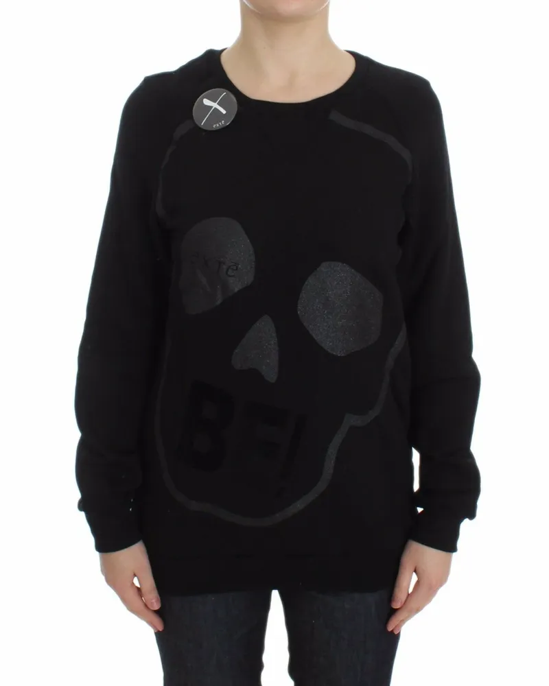 Extè Totenkopf Sweatshirt mit Grafikdruck Schwarz
