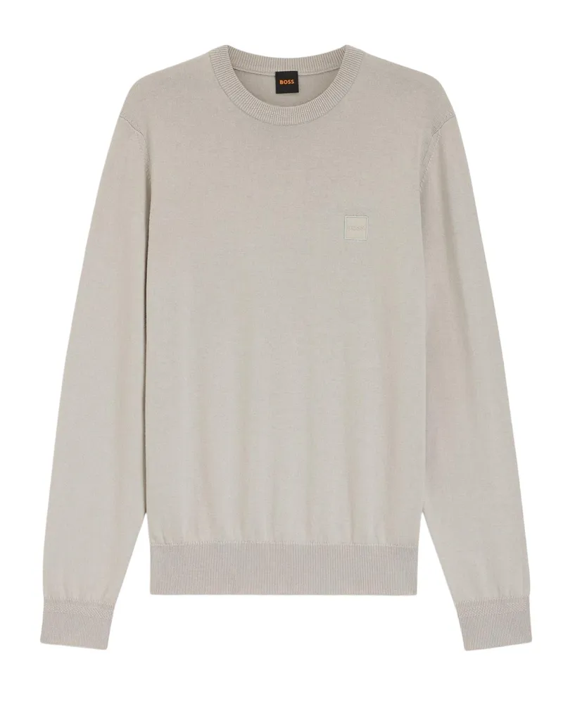 HUGO BOSS Kanovano" Pullover für Herren, Rundhalsausschnitt (Grau Grau