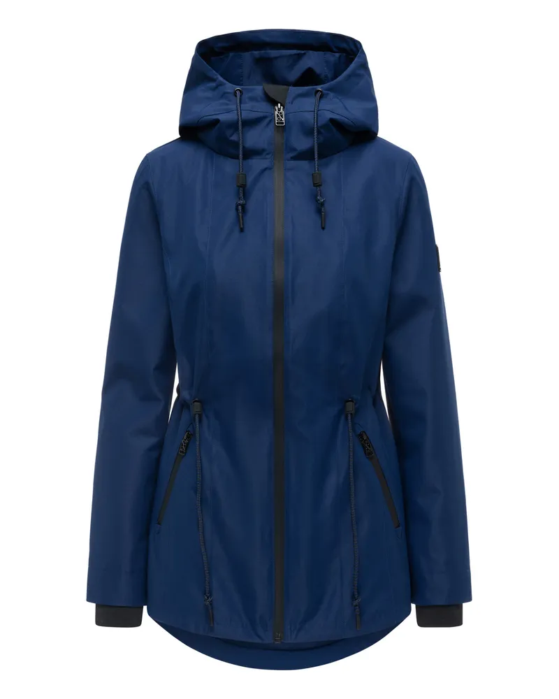 NAVAHOO Damen-Übergangsjacke „Blumentanz“ mit Kapuze - Blau Blau