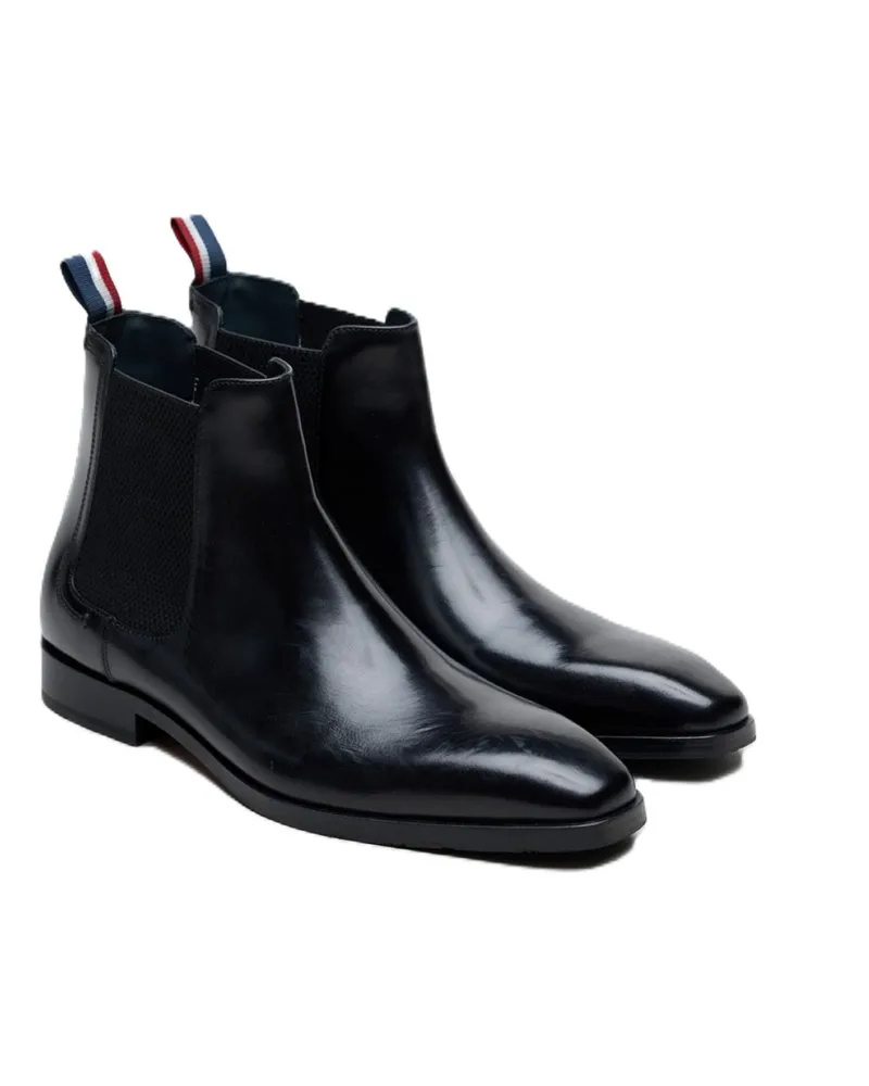 Ben Sherman Kendrick Leder Herren Schwarze Stiefel Schwarz