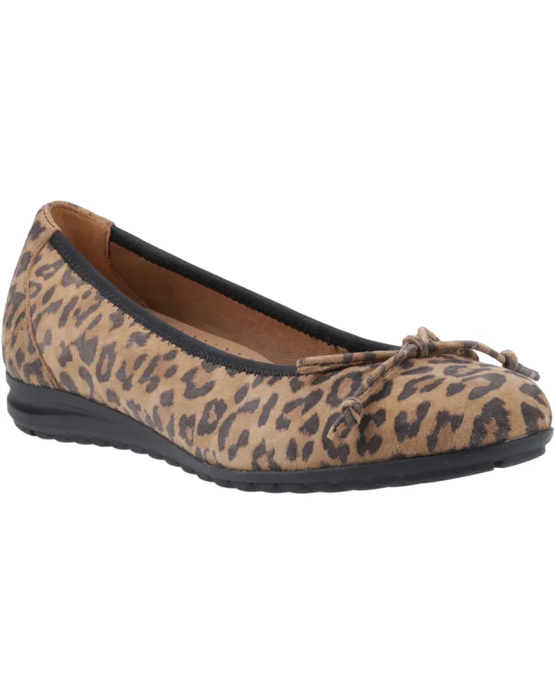 Hush Puppies Lucille Damen Loafers aus Leder mit Leopardenmuster Cognac