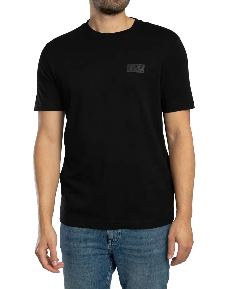 EA7 T-Shirt Mit Back Box Logo, Schwarz Schwarz