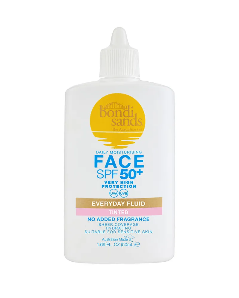 Bondi Sands Everyday Getöntes Gesichtsfluid Ohne Duftstoffe Lsf 50+ 50 ml 