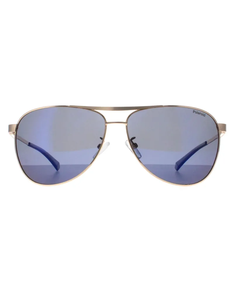 Polaroid Aviator Herren Gold Blau Spiegel Polarisiert PLD 2160/G/S/X Gold