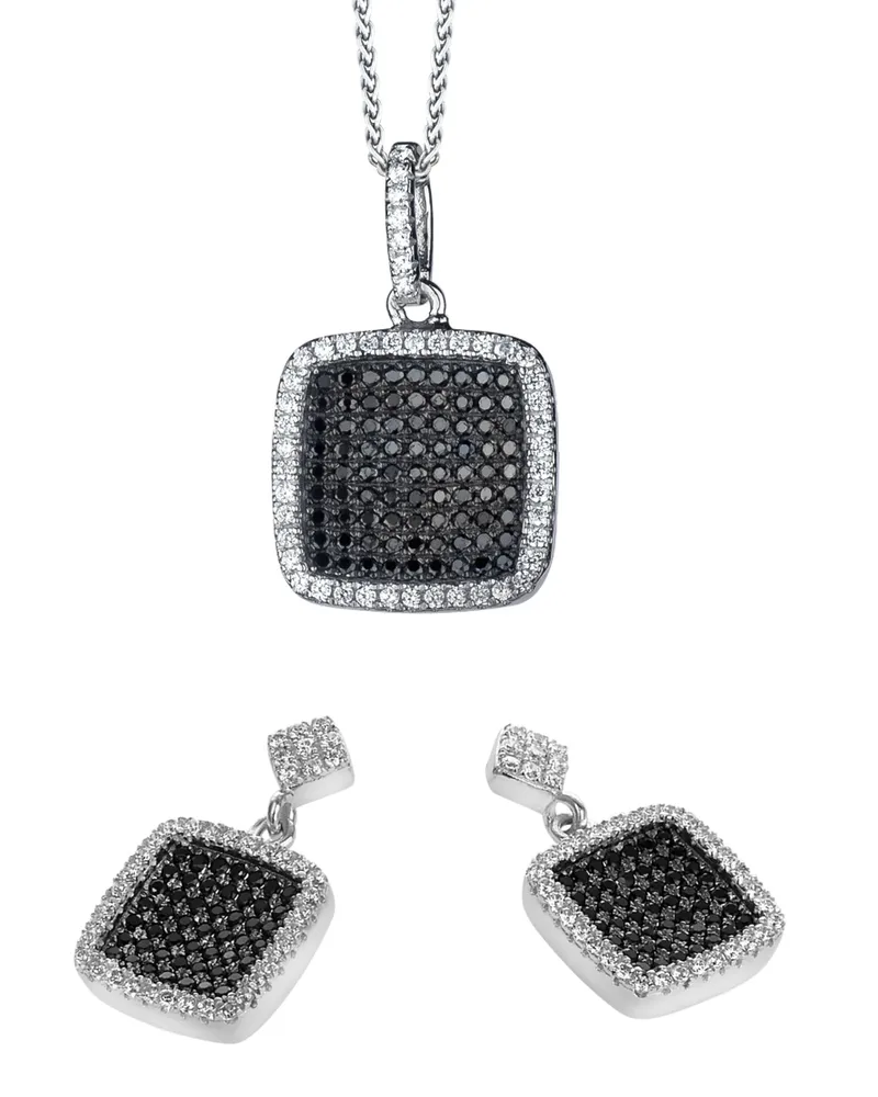 Orphelia Damen 925 Sterling Silber Set: Ketten-Anhänger + Ohrringe - Silber SET-5231 Silber
