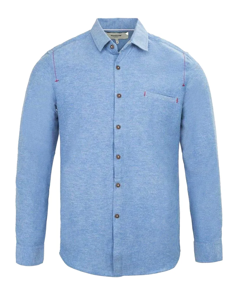 Firetrap Hemd für Herren, Baumwollmischung (Hellblau Blau