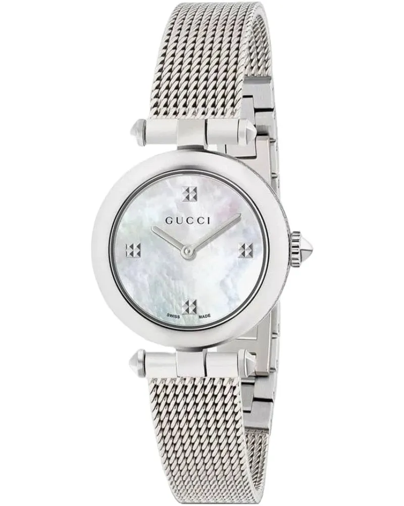 Gucci YA141504 Diamantissima Perlmutt Damenuhr Silber