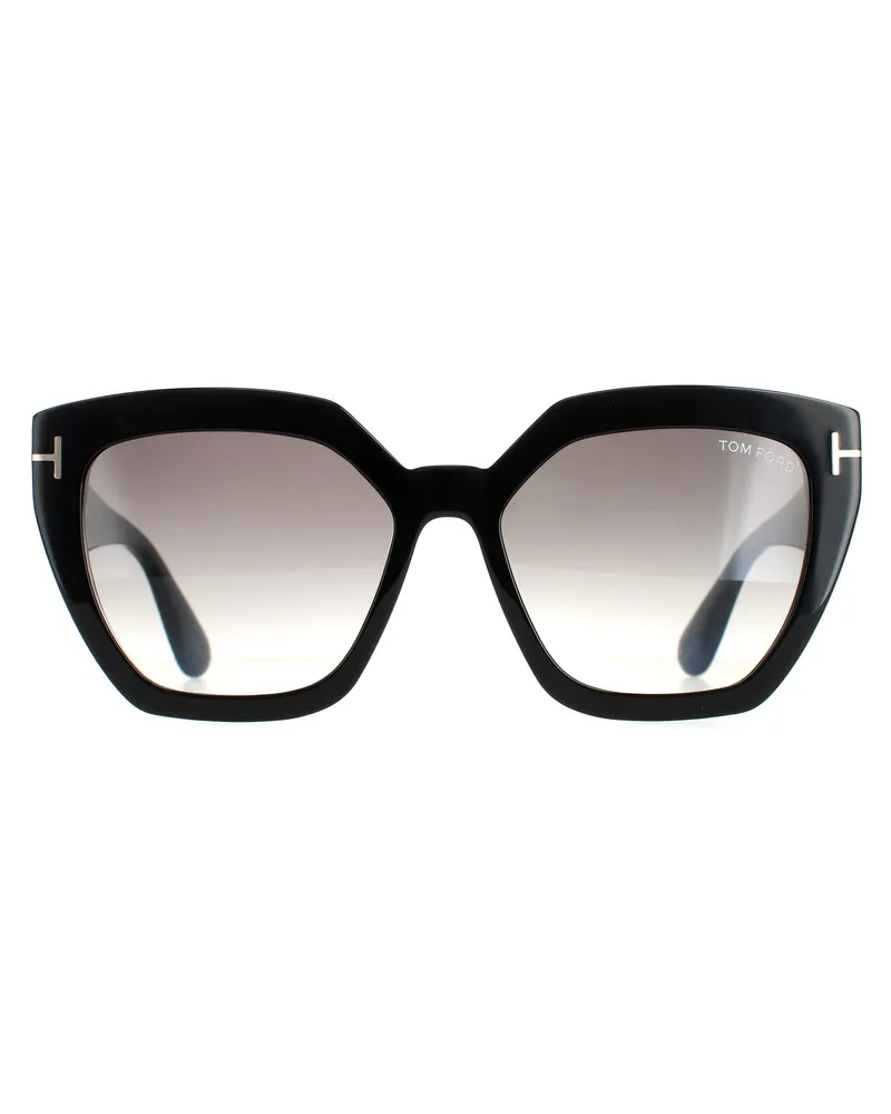 Tom Ford Square Womens Glänzend Schwarz Rauch Gradient FT0939 Phoebe Schwarz