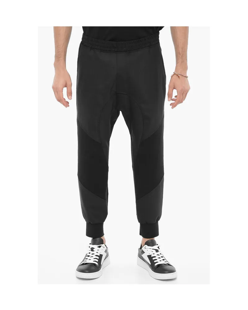 Neil Barrett Lässige Hose aus Schurwollmischung im Slouch-Fit in Schwarz Schwarz