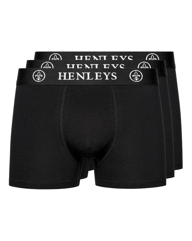Henleys McBlacken" Boxershorts für Herren(3er-Pack) (Schwarz Schwarz