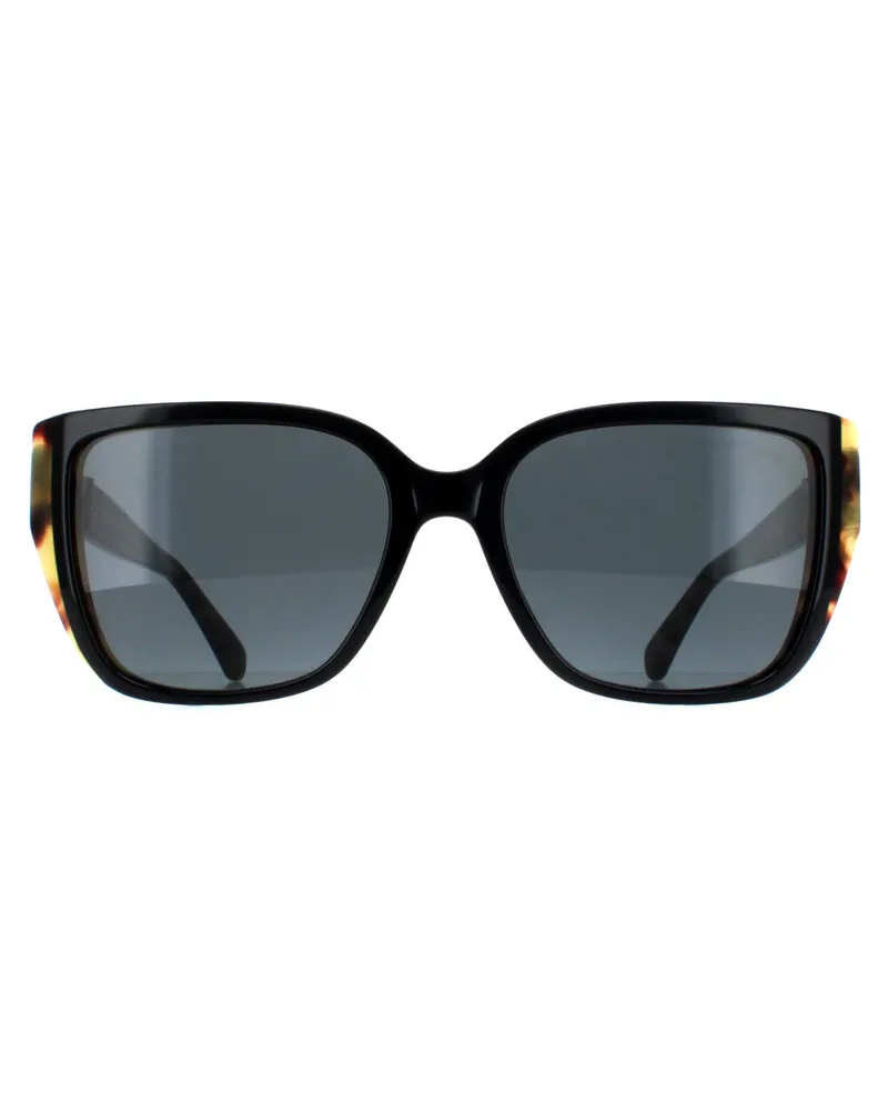 Michael Kors MK2199 Acadia 395087 bi layer zwart amber schildpad donkergrijs zonnebril Schwarz