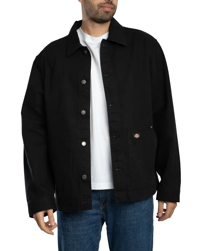 Dickies Ungefütterte Canvas-Scheunenjacke, Schwarz Schwarz