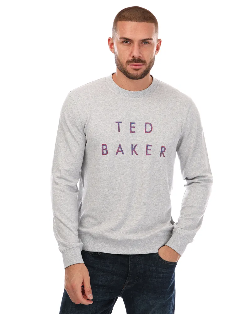Ted Baker Sweat Sonics Regular logo  Pour Homme en Gris Grau