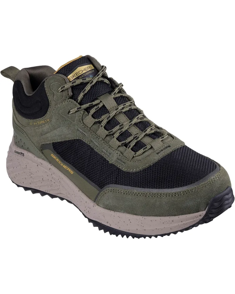Skechers Bounder Rse Leder Herren Oliv/Schwarz Wanderschuhe Oliv
